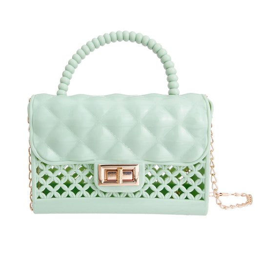 Mint Jelly Top Handle Mini Crossbody|6.75 x 4.5 x 2.5 inches - Premium Wholesale Fashion Accessories from Pinktown - Just $25! Shop now at chiquestyles