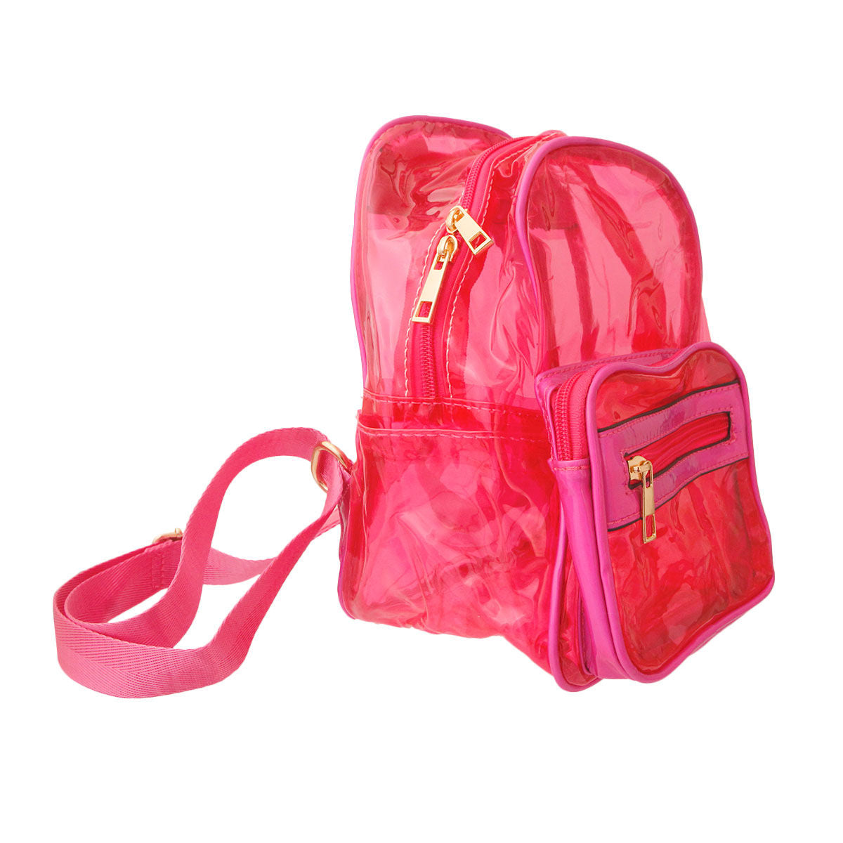 Fuchsia Transparent Backpack|10 x 7 x 5 inches - Premium Wholesale Fashion Accessories from Pinktown - Just $27! Shop now at chiquestyles