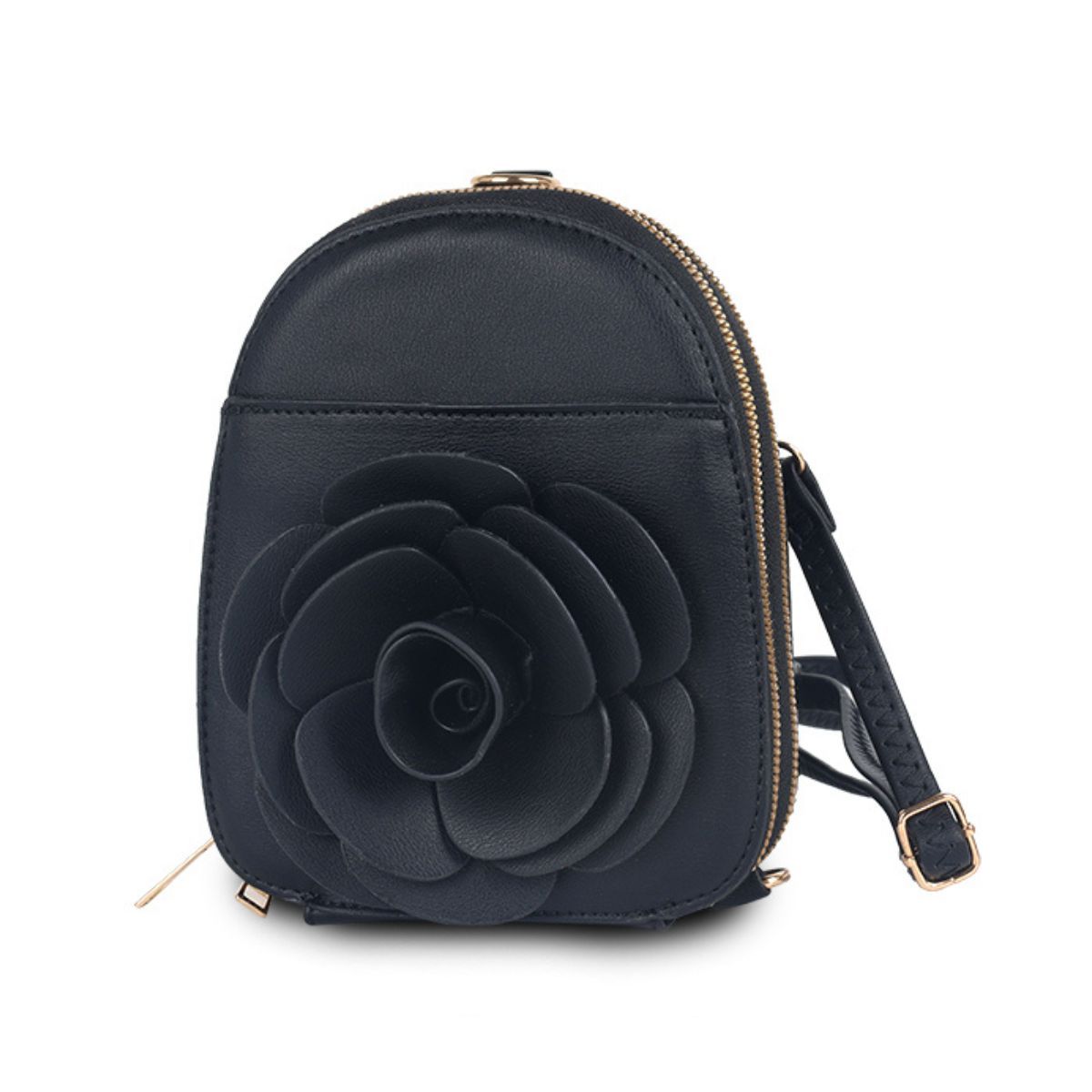 Black Flower Mini Backpack|7 x 5.7 x 2 inches - Premium Wholesale Fashion Accessories from Pinktown - Just $29! Shop now at chiquestyles