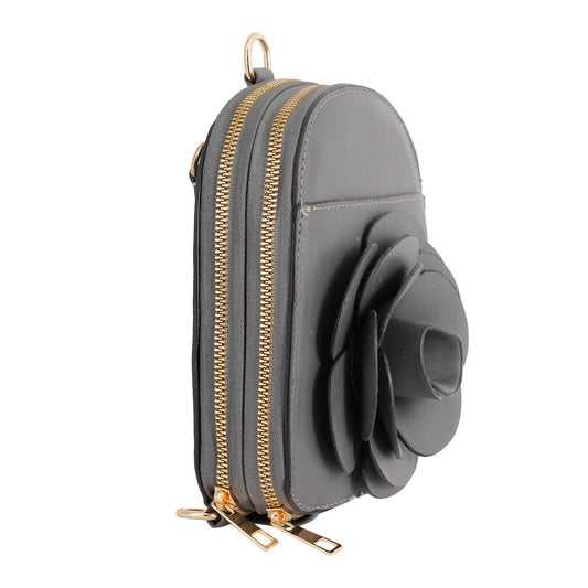 Gray Flower Mini Backpack|7 x 5.7 x 2 inches - Premium Wholesale Fashion Accessories from Pinktown - Just $29! Shop now at chiquestyles