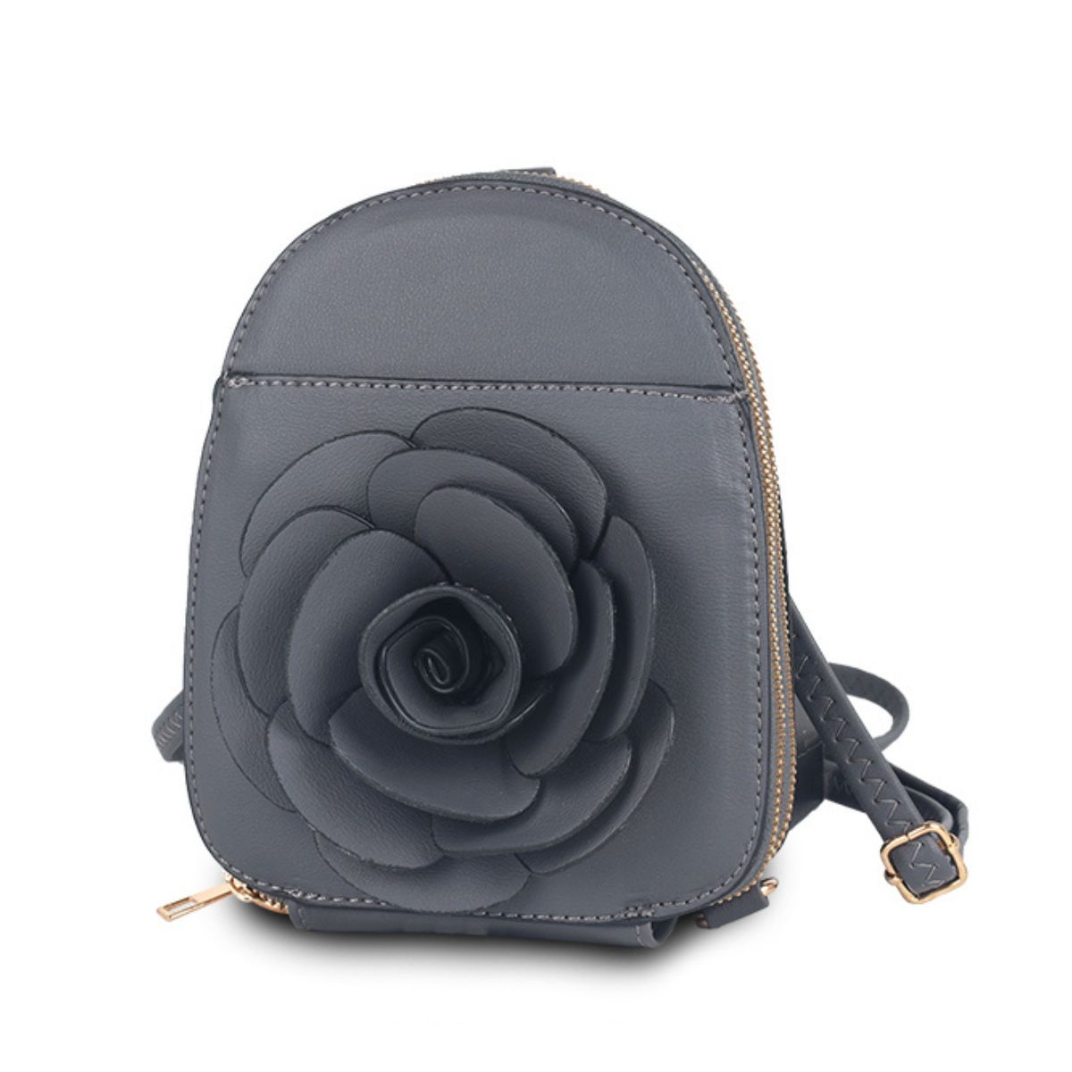 Gray Flower Mini Backpack|7 x 5.7 x 2 inches - Premium Wholesale Fashion Accessories from Pinktown - Just $29! Shop now at chiquestyles