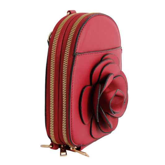 Wine Red Flower Mini Backpack|7 x 5.7 x 2 inches - Premium Wholesale Fashion Accessories from Pinktown - Just $29! Shop now at chiquestyles