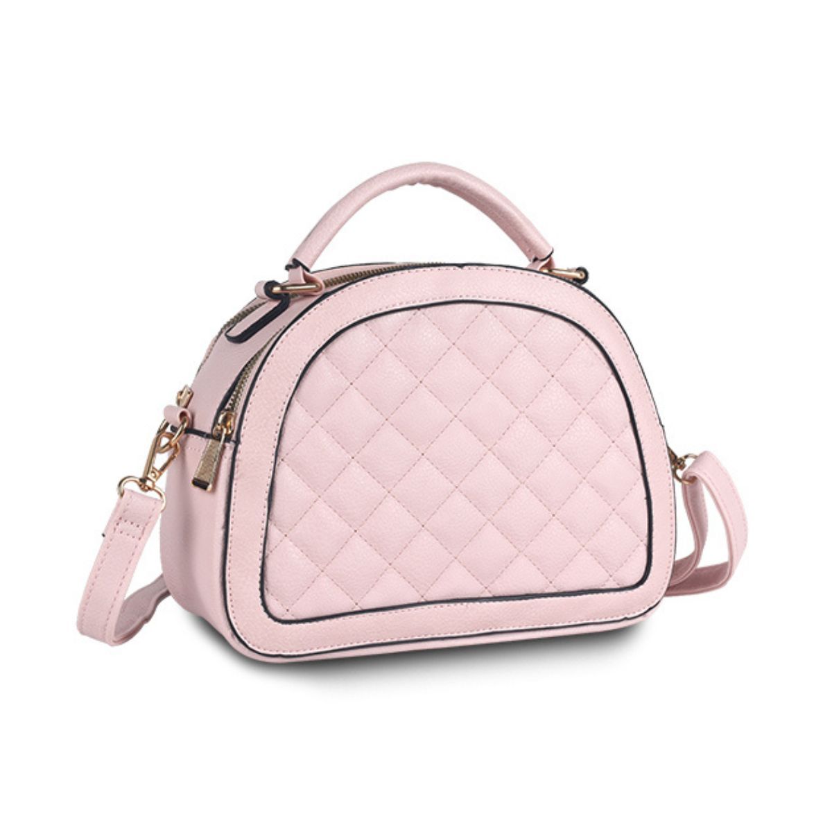 Pink Quilted Canteen Bag|10 x 7.5 x 3.5 inches - Premium Wholesale Fashion Accessories from Pinktown - Just $33! Shop now at chiquestyles