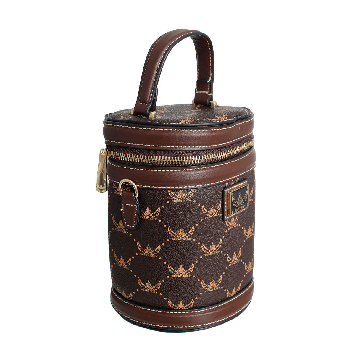 Dark Brown Top Handle Barrel Clutch|7.5 x 5.5 x 4.5 inches - Premium Wholesale Fashion Accessories from Pinktown - Just $40! Shop now at chiquestyles