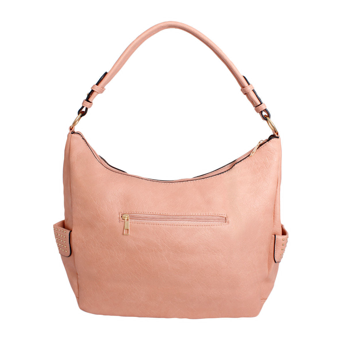 Purse Pink and Gold Stud Hobo Bag for Women - Premium Wholesale Fashion Accessories from Pinktown - Just $37! Shop now at chiquestyles