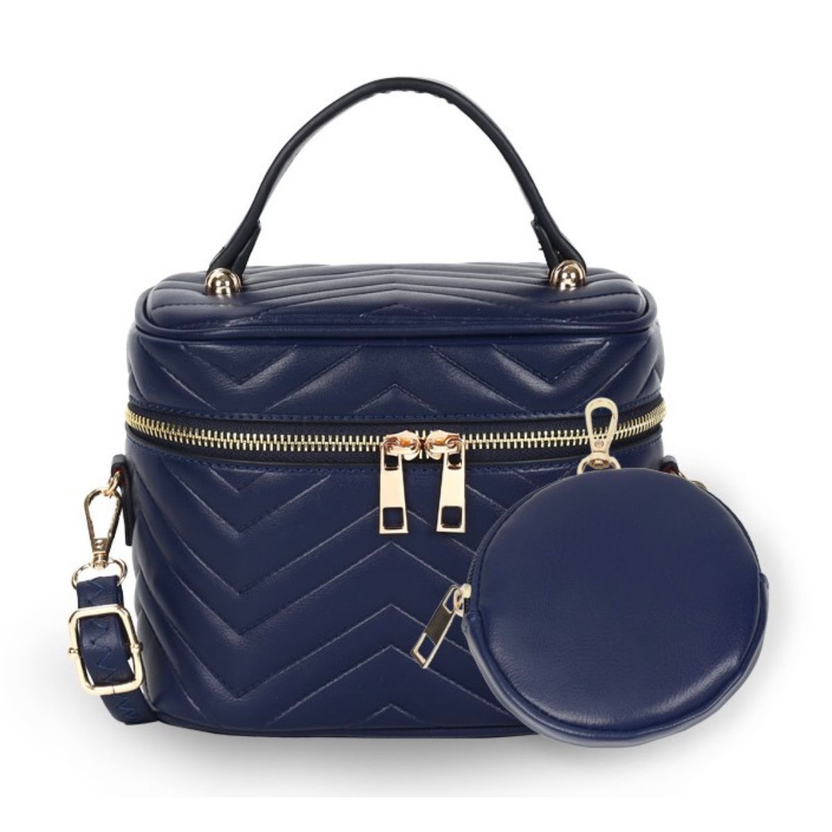 Purse Blue Vanity Case Crossbody for Women - Premium Wholesale Fashion Accessories from Pinktown - Just $33! Shop now at chiquestyles