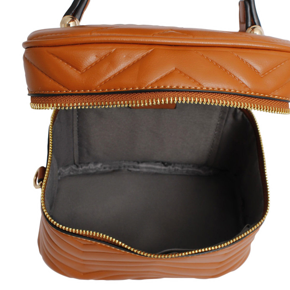 Purse Camel Vanity Case Crossbody for Women - Premium Wholesale Fashion Accessories from Pinktown - Just $33! Shop now at chiquestyles