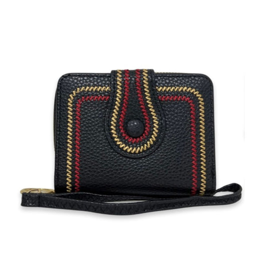 Black Stitched Bifold Wallet|4.75 x 1.5 x 3.5 inches - Premium Wholesale Fashion Accessories from Pinktown - Just $14! Shop now at chiquestyles