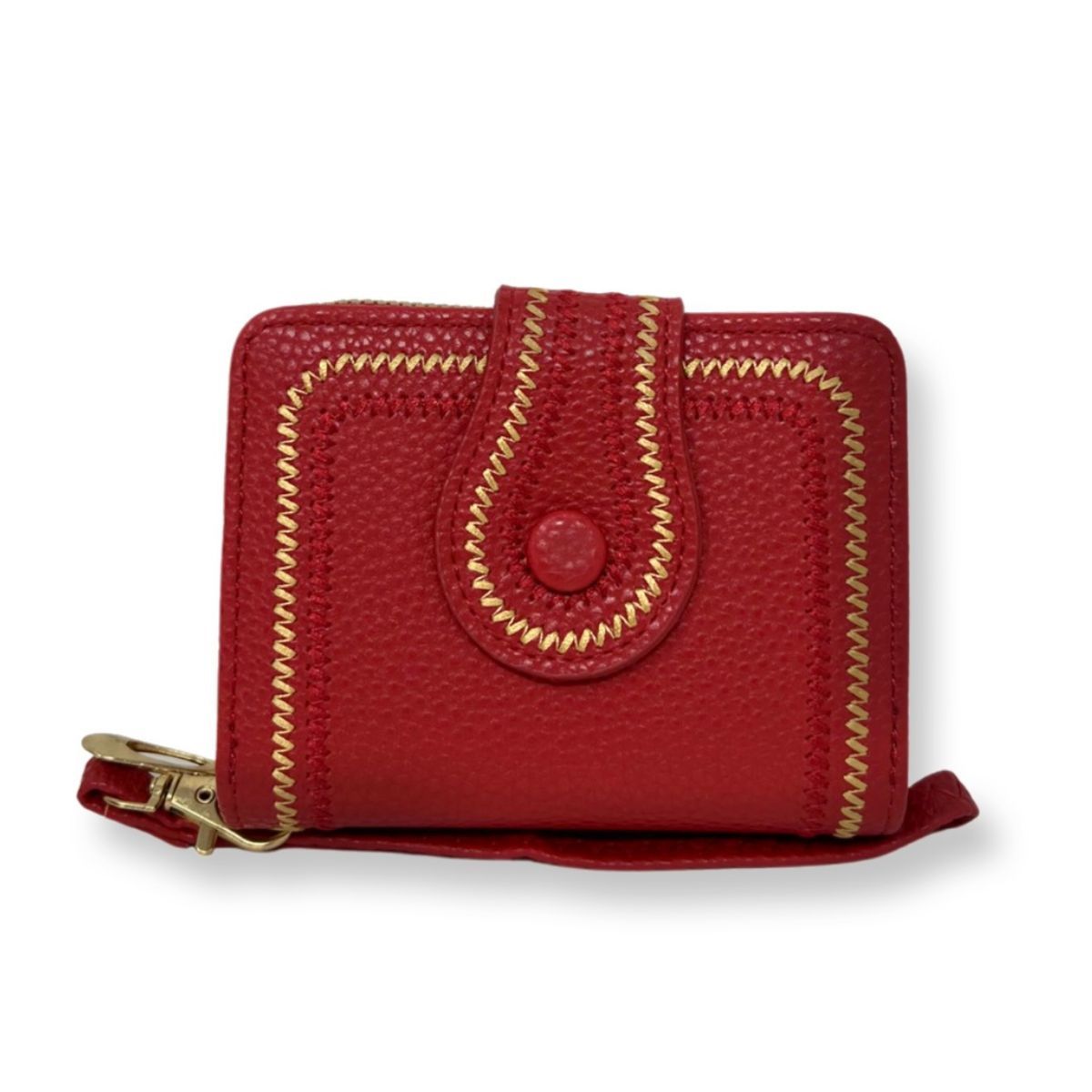 Red Stitched Bifold Wallet|4.75 x 1.5 x 3.5 inches - Premium Wholesale Fashion Accessories from Pinktown - Just $14! Shop now at chiquestyles