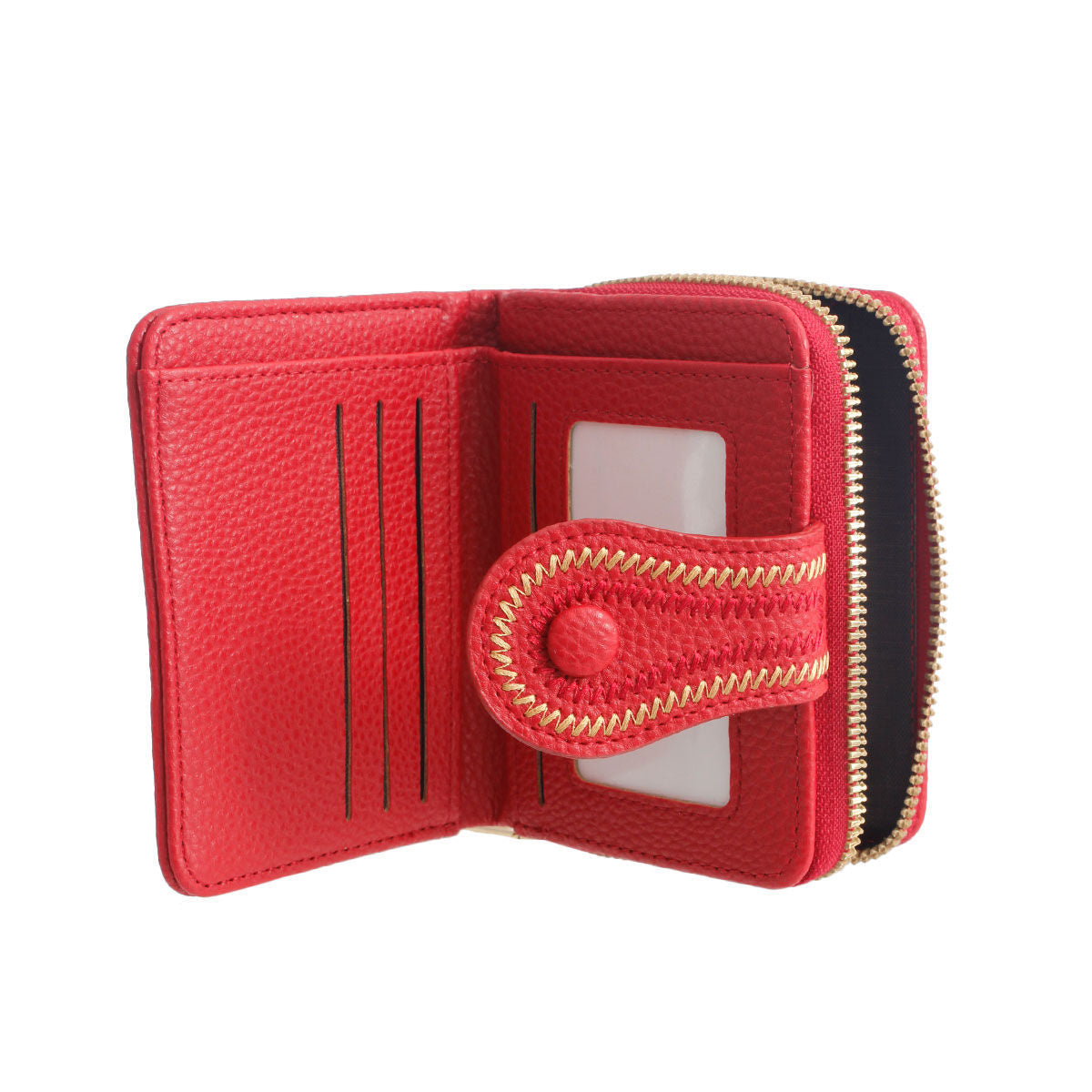 Red Stitched Bifold Wallet|4.75 x 1.5 x 3.5 inches - Premium Wholesale Fashion Accessories from Pinktown - Just $14! Shop now at chiquestyles