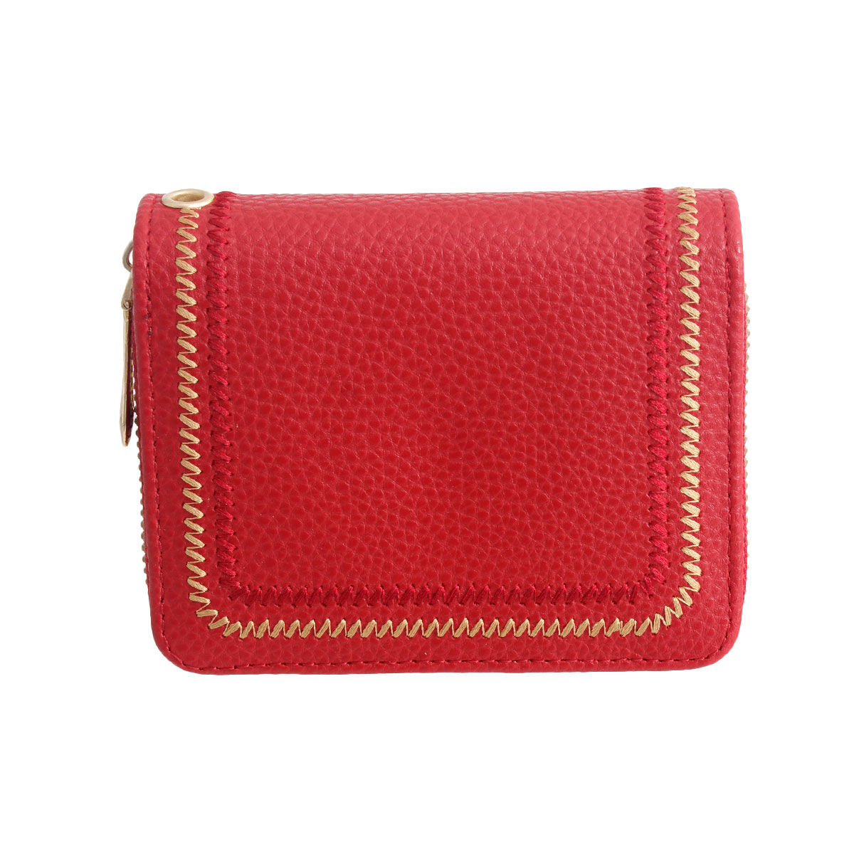 Red Stitched Bifold Wallet|4.75 x 1.5 x 3.5 inches - Premium Wholesale Fashion Accessories from Pinktown - Just $14! Shop now at chiquestyles