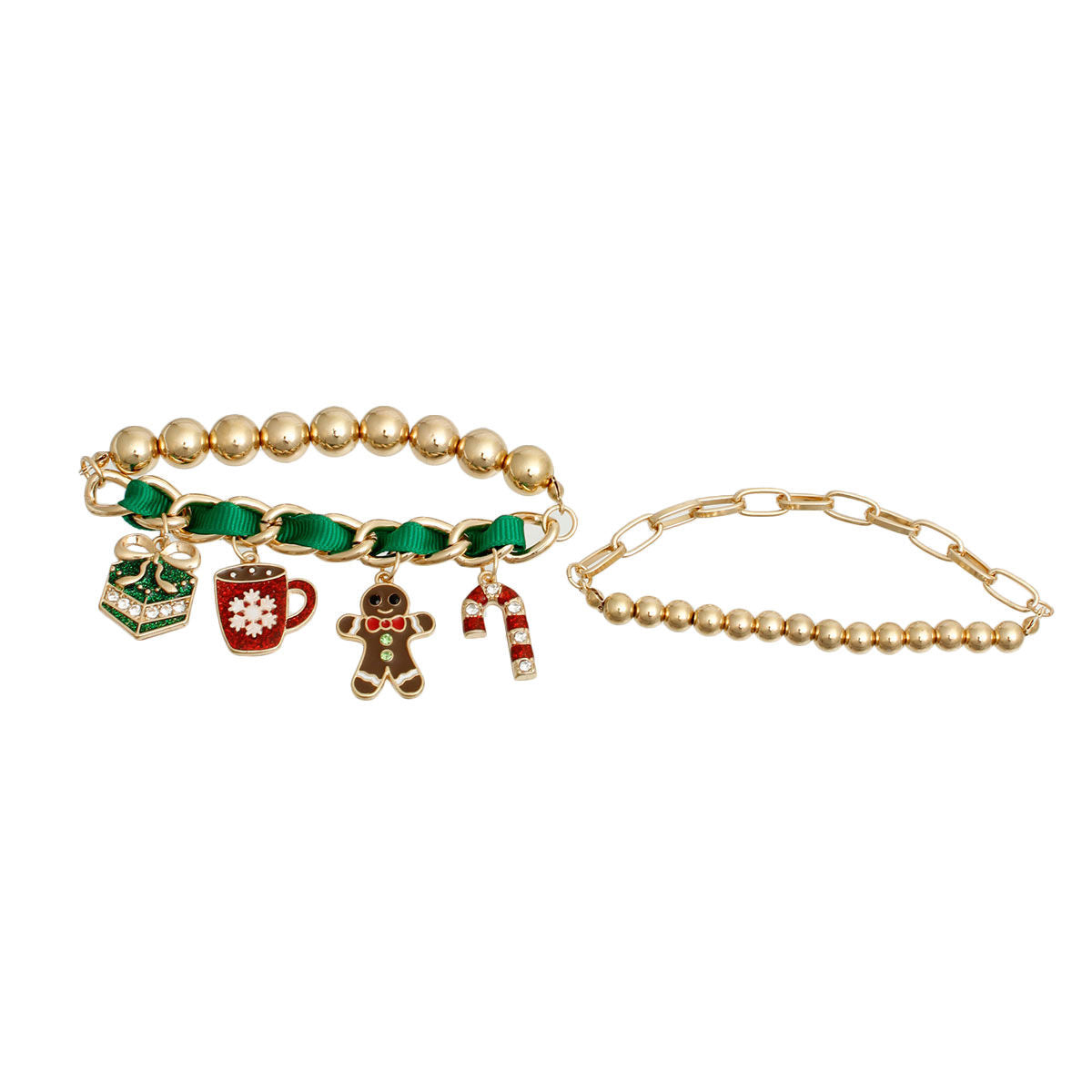 Green Xmas Cocoa Bracelets|Stretch to Fit - Premium Wholesale Jewelry from Pinktown - Just $14! Shop now at chiquestyles