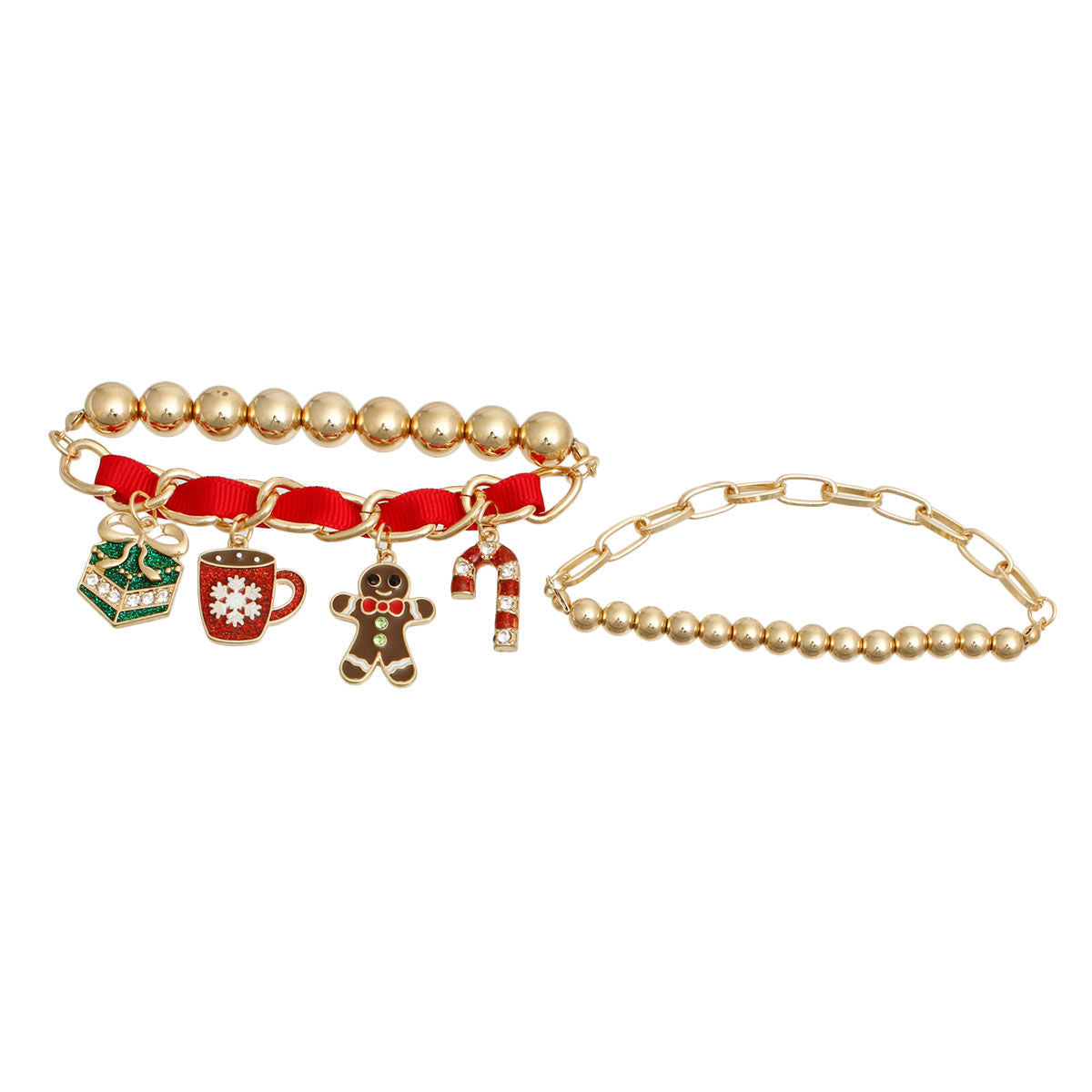 Red Xmas Cocoa Bracelets|Stretch to Fit - Premium Wholesale Jewelry from Pinktown - Just $14! Shop now at chiquestyles