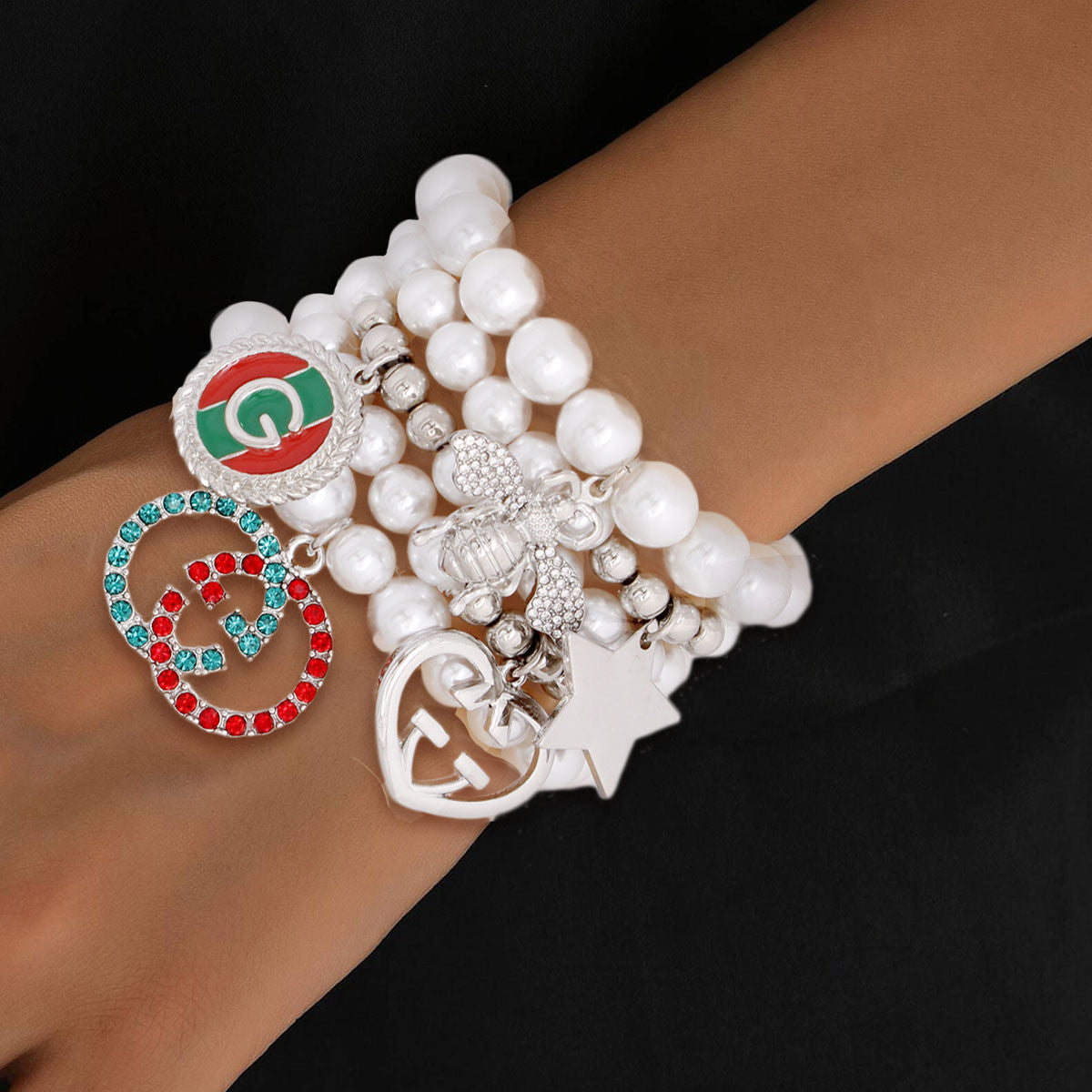 White Luxury-Inspired Bracelets|Stretch to Fit - Premium Wholesale Jewelry from Pinktown - Just $19! Shop now at chiquestyles