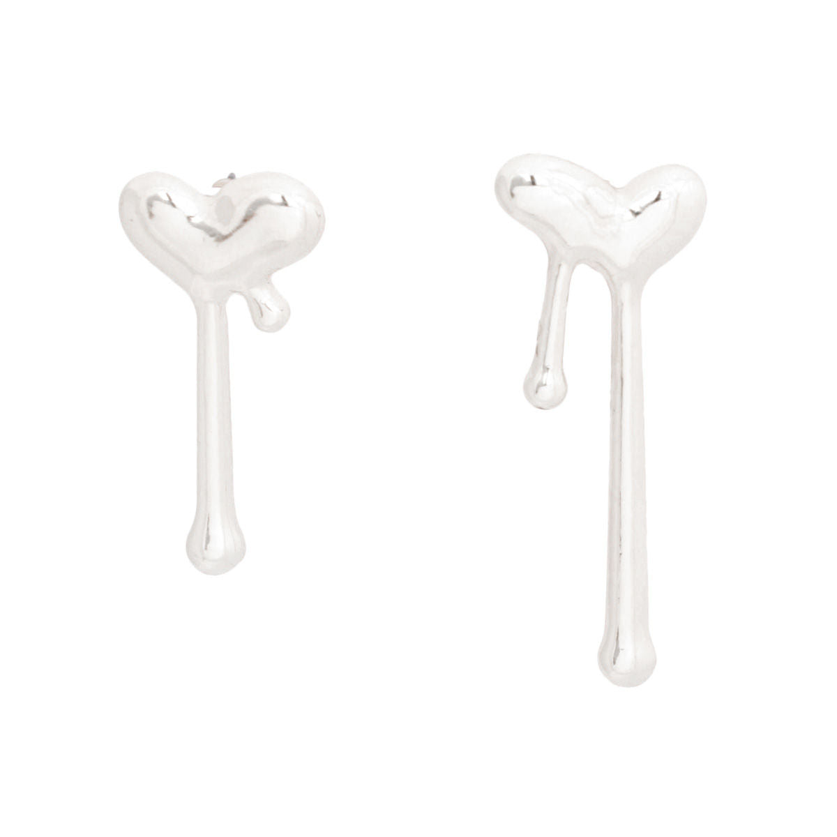 Stud Silver Small Dripping Heart Earring for Women - Premium Wholesale Jewelry from Pinktown - Just $9! Shop now at chiquestyles