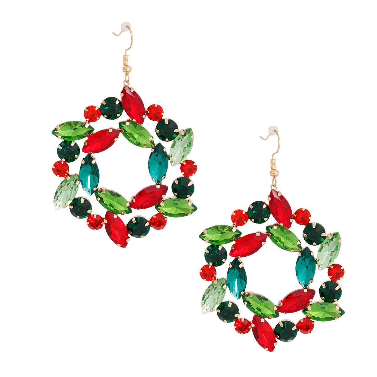 Dangle Xmas Medium Wreath Earrings for Women|2.75 x 2 inches - Premium Wholesale Jewelry from Pinktown - Just $16! Shop now at chiquestyles