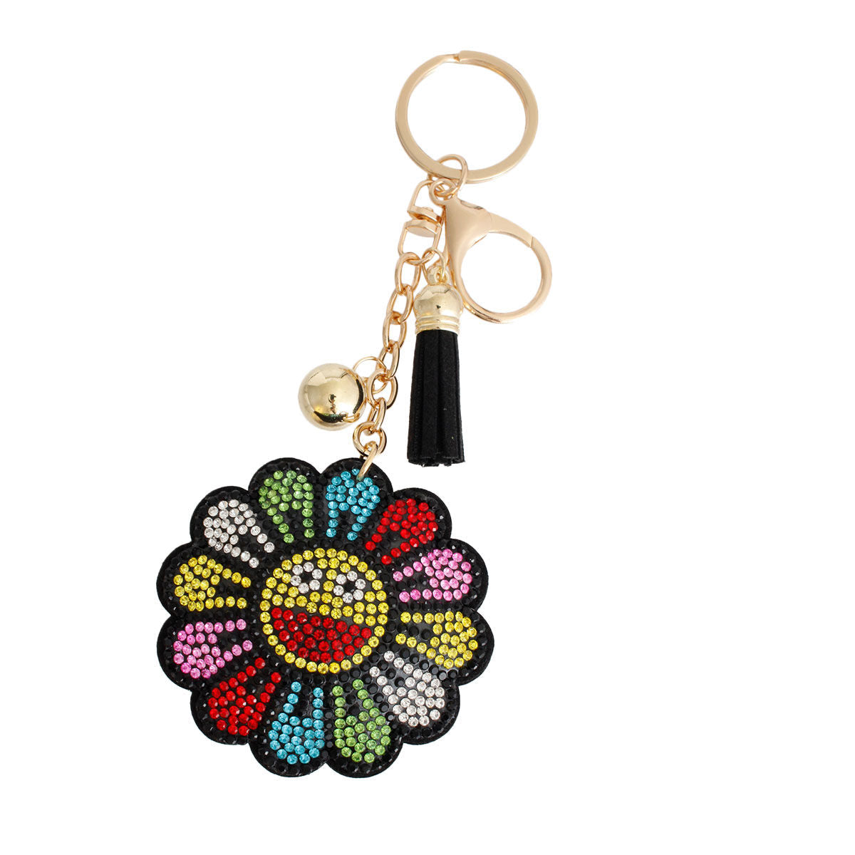 Smiley Face Flower Keychain|6.25 x 2.65 inches - Premium Wholesale Fashion Accessories from Pinktown - Just $8! Shop now at chiquestyles