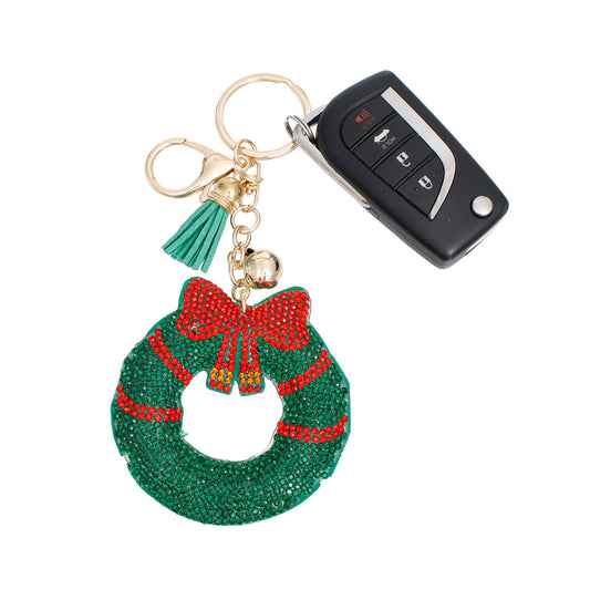 Xmas Wreath Keychain Clip|6 x 3 inches - Premium Wholesale Fashion Accessories from Pinktown - Just $9! Shop now at chiquestyles