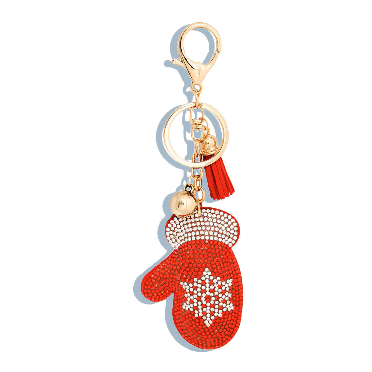 Keychain Red Winter Mitten Bag Clip for Women|6.5 x 2 inches - Premium Wholesale Fashion Accessories from Pinktown - Just $8! Shop now at chiquestyles