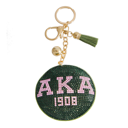 Pink Green Padded Sorority Keychain|7 x 3.10 inches - Premium Wholesale Fashion Accessories from Pinktown - Just $10! Shop now at chiquestyles