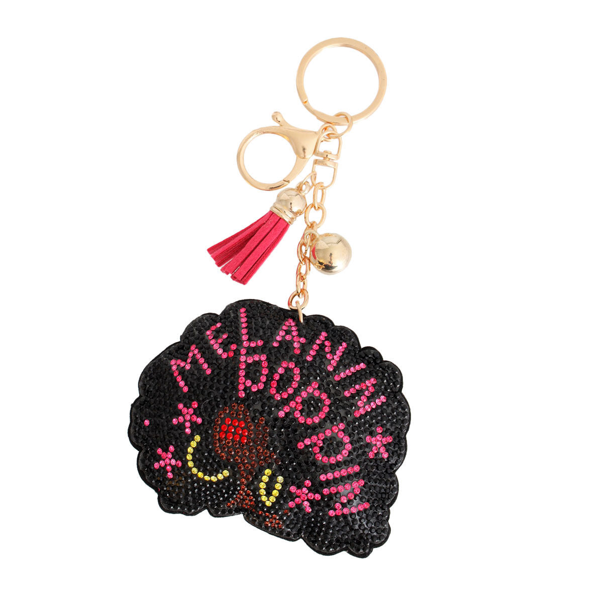 Melanin Poppin Afro Keychain|6.5 x 3.5 inches - Premium Wholesale Fashion Accessories from Pinktown - Just $11! Shop now at chiquestyles