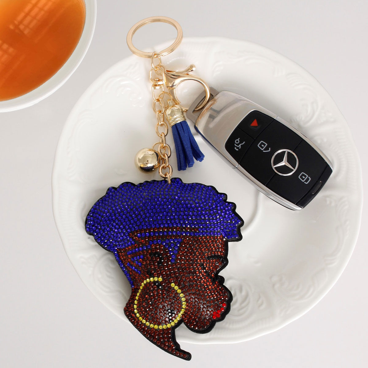 Blue Hair Woman Keychain|7.25 x 3.25 inches - Premium Wholesale Fashion Accessories from Pinktown - Just $11! Shop now at chiquestyles