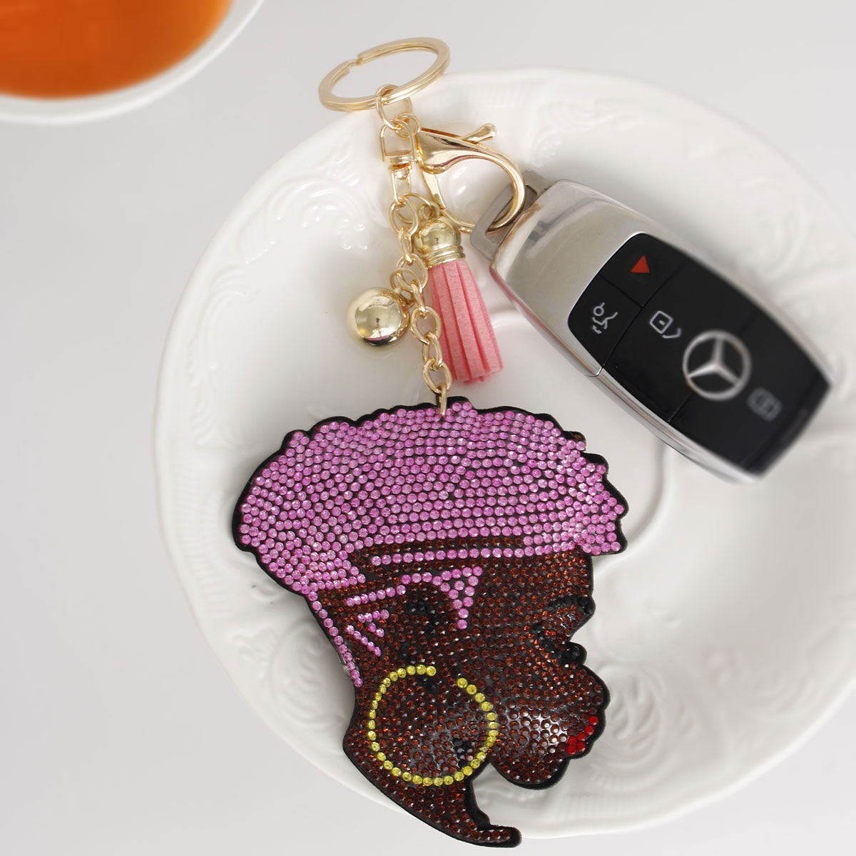 Light Pink Hair Woman Keychain|7.25 x 3.25 inches - Premium Wholesale Fashion Accessories from Pinktown - Just $11! Shop now at chiquestyles