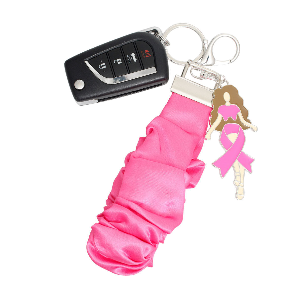 Silver Pink Wristlet Woman Keychain|7 x 1.5 inches - Premium Wholesale Fashion Accessories from Pinktown - Just $16! Shop now at chiquestyles