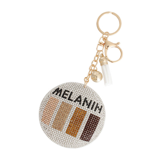 White Melanin Round Keychain|7 x 3 inches - Premium Wholesale Fashion Accessories from Pinktown - Just $11! Shop now at chiquestyles