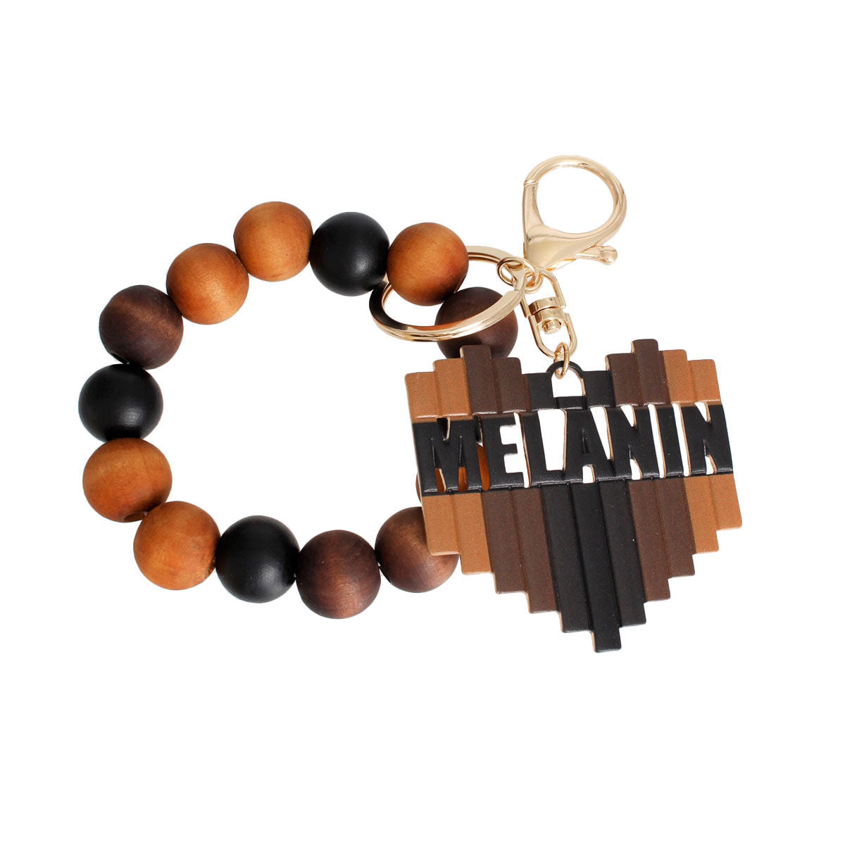 Melanin Wood Bead Keychain|7 x 2.45 inches - Premium Wholesale Fashion Accessories from Pinktown - Just $13! Shop now at chiquestyles