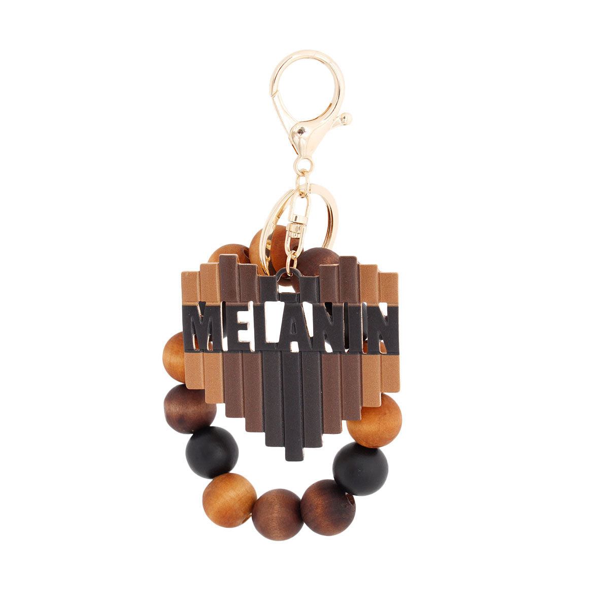 Melanin Wood Bead Keychain|7 x 2.45 inches - Premium Wholesale Fashion Accessories from Pinktown - Just $13! Shop now at chiquestyles