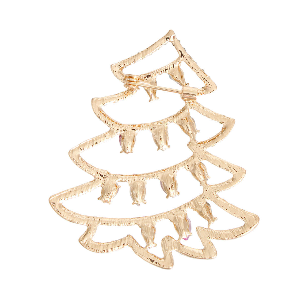 Brooch Gold Xmas Tree Bling Pin for Women|2.25 x 2 inches - Premium Wholesale Jewelry from Pinktown - Just $10! Shop now at chiquestyles