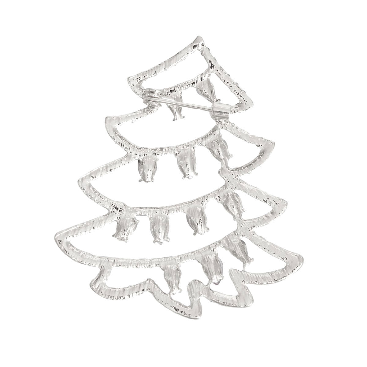 Brooch Silver Xmas Tree Bling Pin for Women|2.25 x 2 inches - Premium Wholesale Jewelry from Pinktown - Just $10! Shop now at chiquestyles