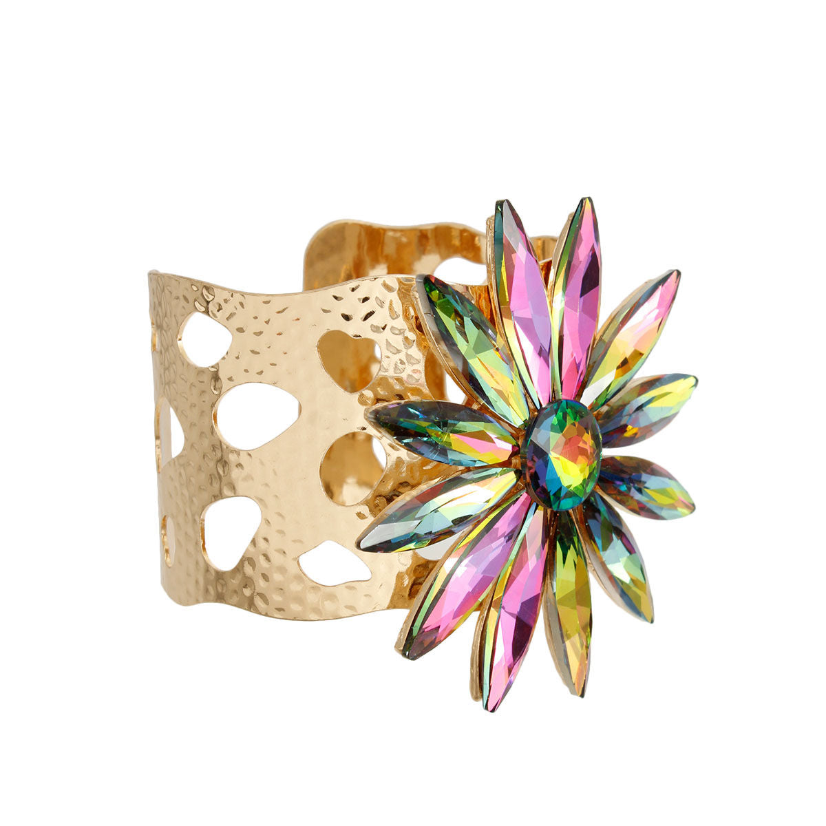 Pink Green Flower Open Cuff|Adjustable - Premium Wholesale Jewelry from Pinktown - Just $25! Shop now at chiquestyles