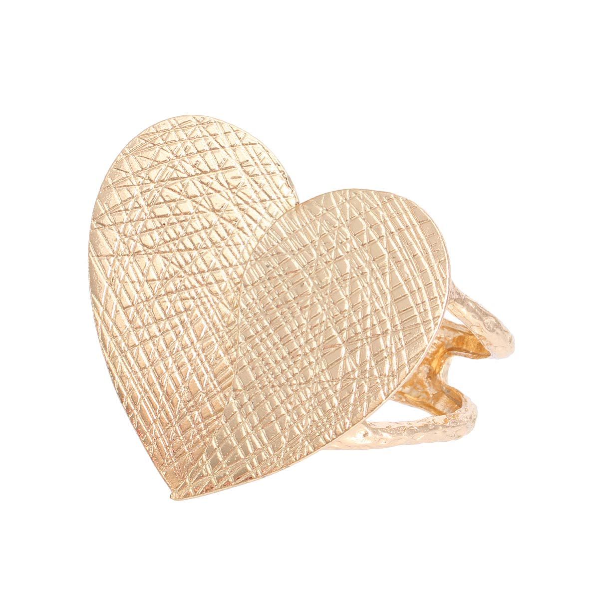 Gold Scratched Heart Chunky Cuff|8 inches - Premium Wholesale Jewelry from Pinktown - Just $17! Shop now at chiquestyles