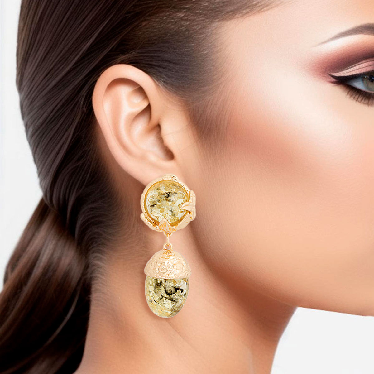 Drop Black Gold Medium Statement Earring for Women - Premium Wholesale Jewelry from Pinktown - Just $14! Shop now at chiquestyles