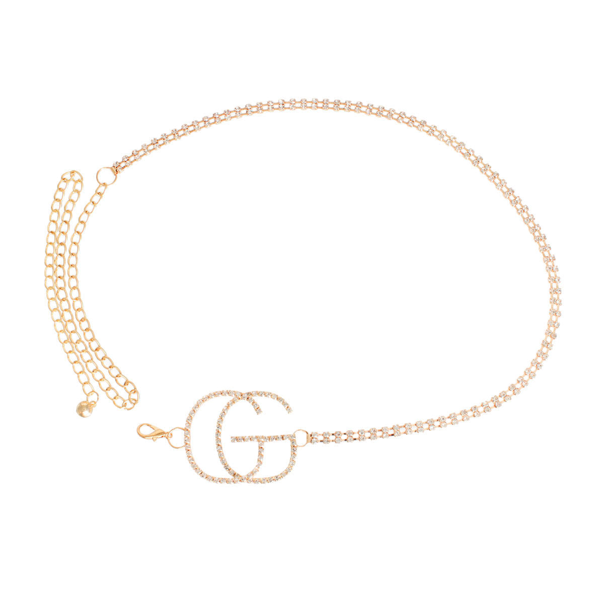 Gold Bling Off-Center GG Belt|Adjustable - Premium Wholesale Fashion Accessories from Pinktown - Just $17! Shop now at chiquestyles