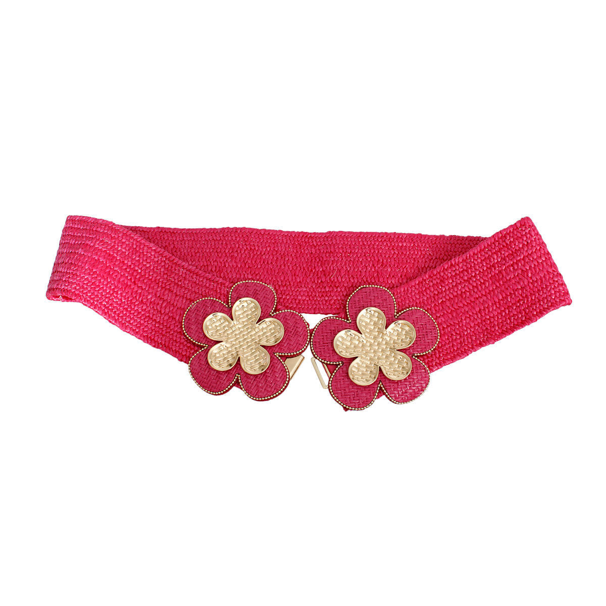 Stretch Belt Raffia Fuchsia Flower for Women|29" + Stretch - Premium Wholesale Fashion Accessories from Pinktown - Just $20! Shop now at chiquestyles