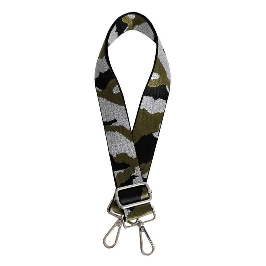 Green Camo Silver Bag Strap|51 x 1.5 inches - Premium Wholesale Fashion Accessories from Pinktown - Just $16! Shop now at chiquestyles