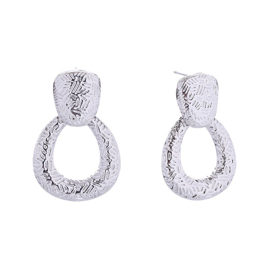 Dangle White Gold Small Scratch Drop Earring Women|1.35 x .85 inches - Premium Wholesale Jewelry from Pinktown - Just $17! Shop now at chiquestyles