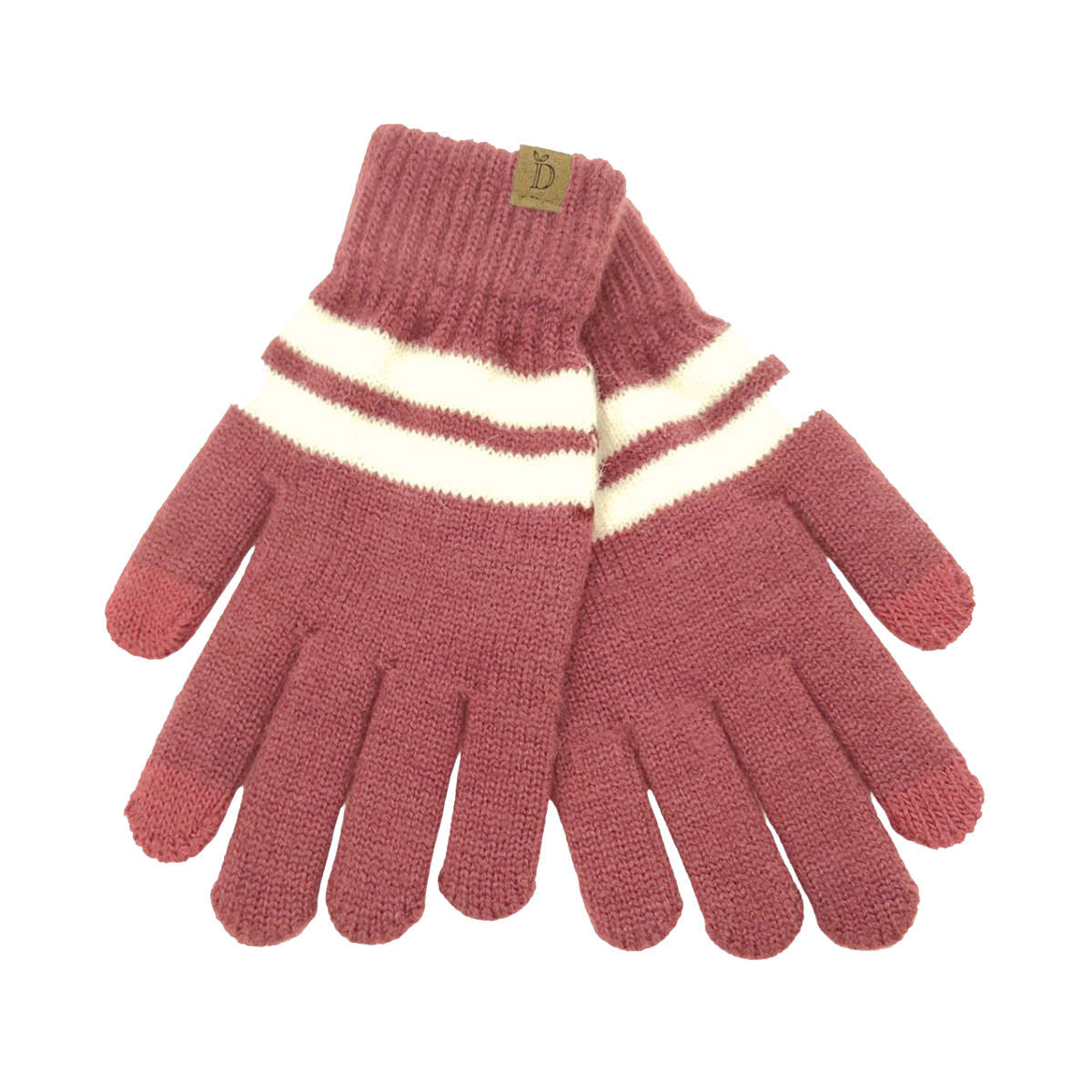 Red Stripe Knit Gloves|Stretch to Fit - Premium Wholesale Fashion Accessories from Pinktown - Just $11! Shop now at chiquestyles