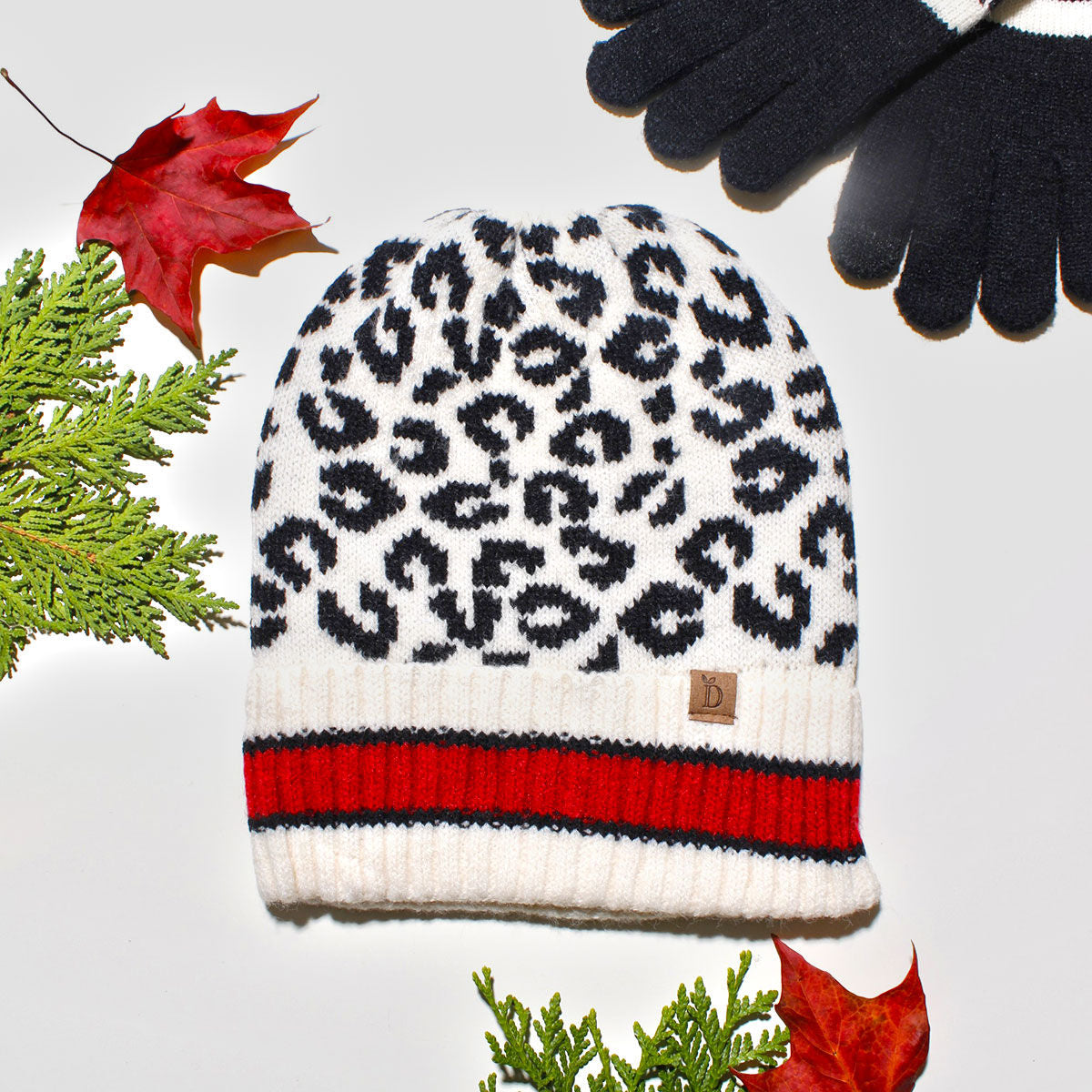 Beanie Hat Acrylic Ivory Leopard Hat for Women|One Size - Premium Wholesale Fashion Accessories from Pinktown - Just $17! Shop now at chiquestyles