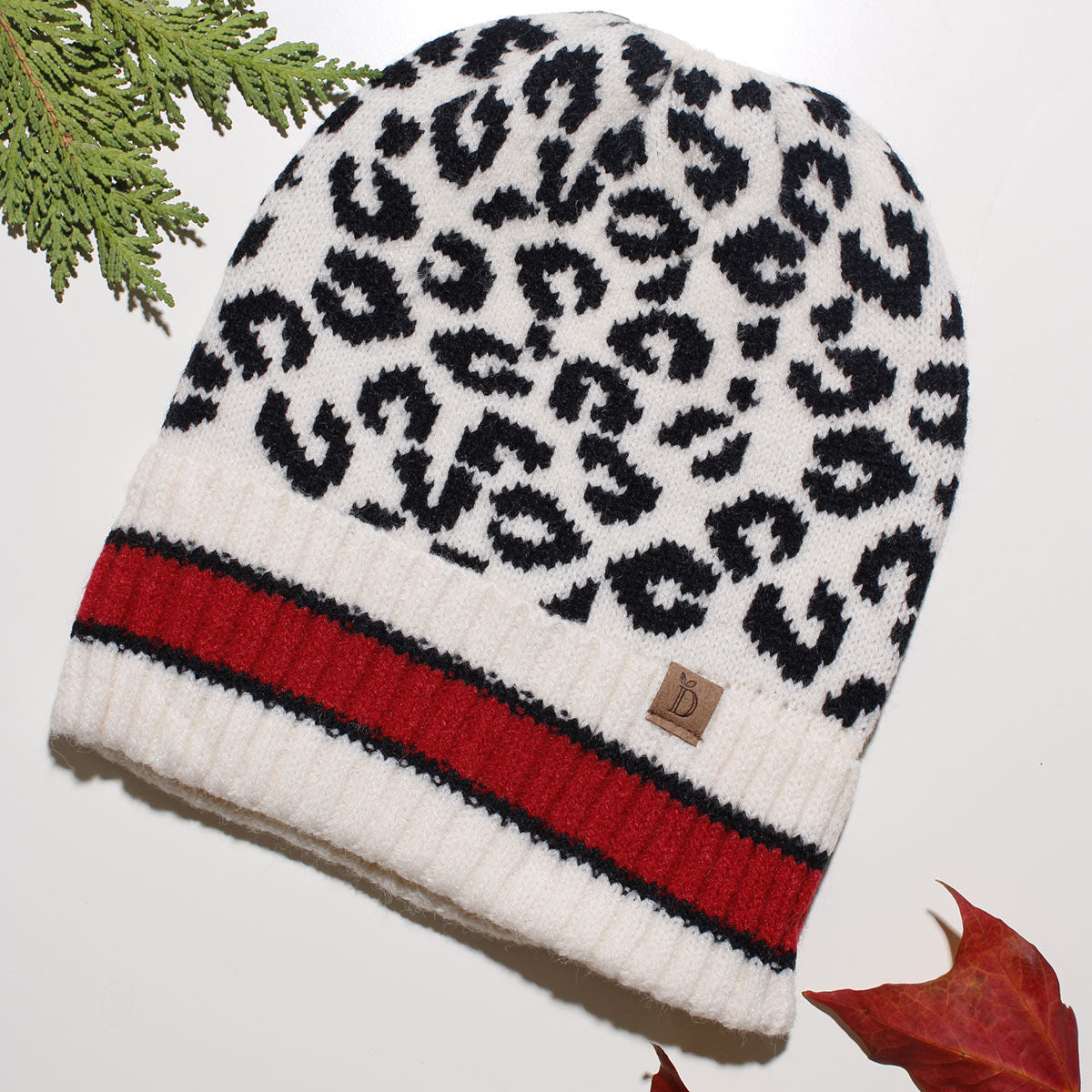 Beanie Hat Acrylic Ivory Leopard Hat for Women|One Size - Premium Wholesale Fashion Accessories from Pinktown - Just $17! Shop now at chiquestyles