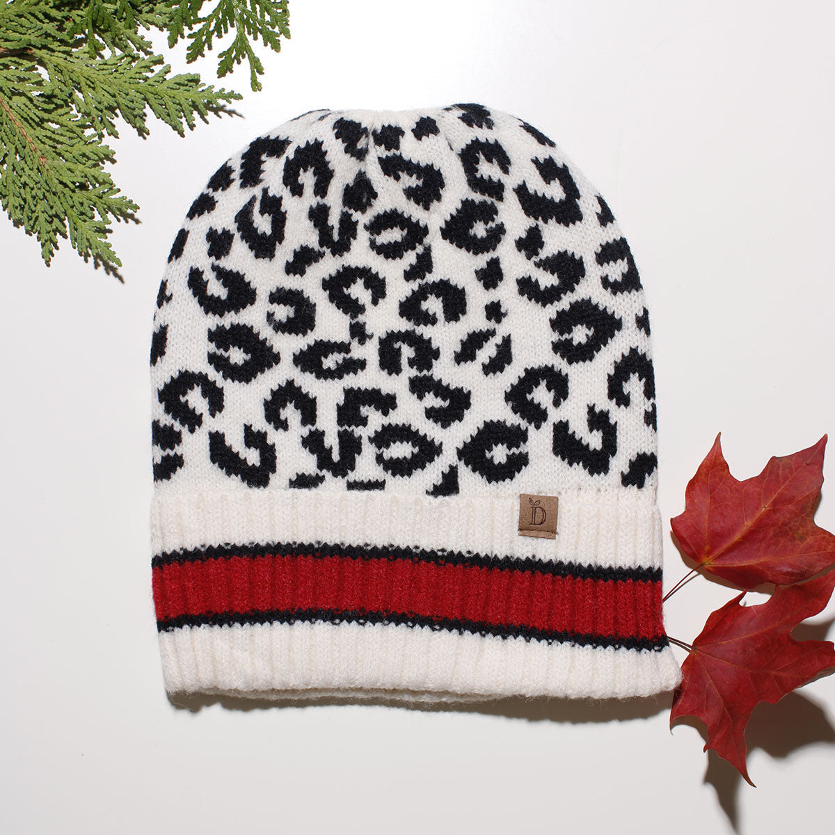 Beanie Hat Acrylic Ivory Leopard Hat for Women|One Size - Premium Wholesale Fashion Accessories from Pinktown - Just $17! Shop now at chiquestyles