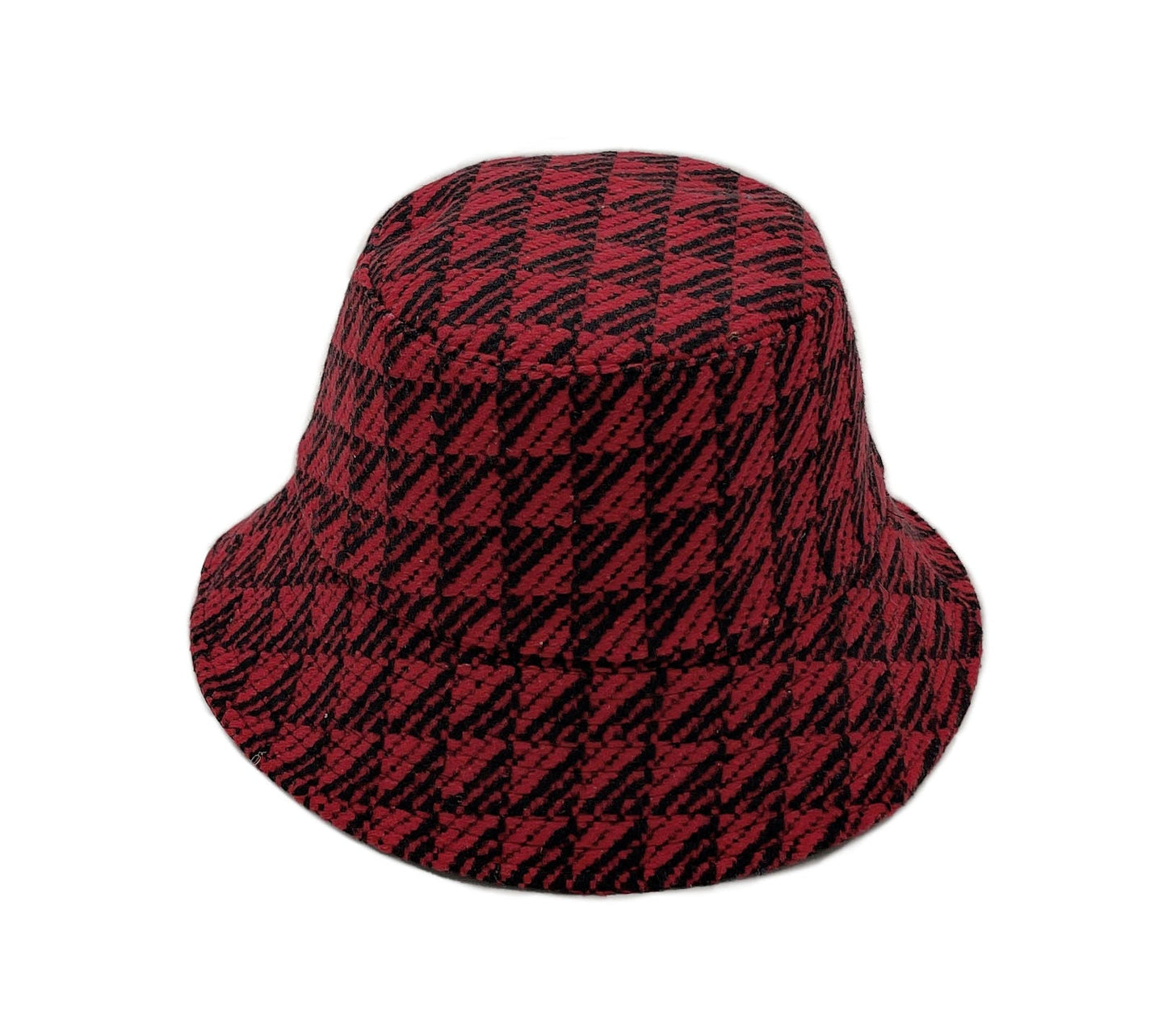 Red Geo Pattern Topstitch Bucket Hat|One Size - Premium Wholesale Fashion Accessories from Pinktown - Just $18! Shop now at chiquestyles