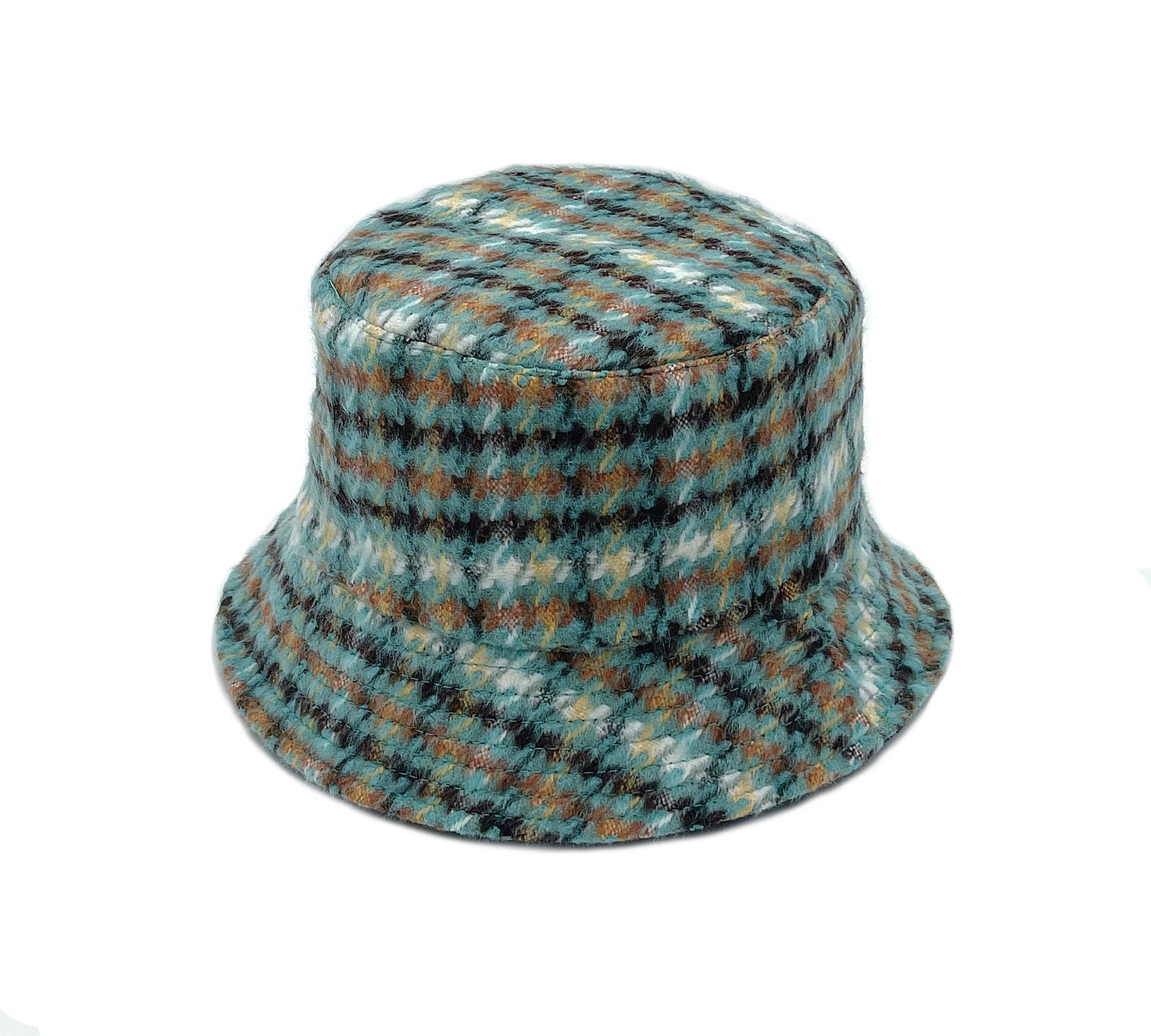 Green Plaid Woolen Bucket Hat|One Size - Premium Wholesale Fashion Accessories from Pinktown - Just $22! Shop now at chiquestyles