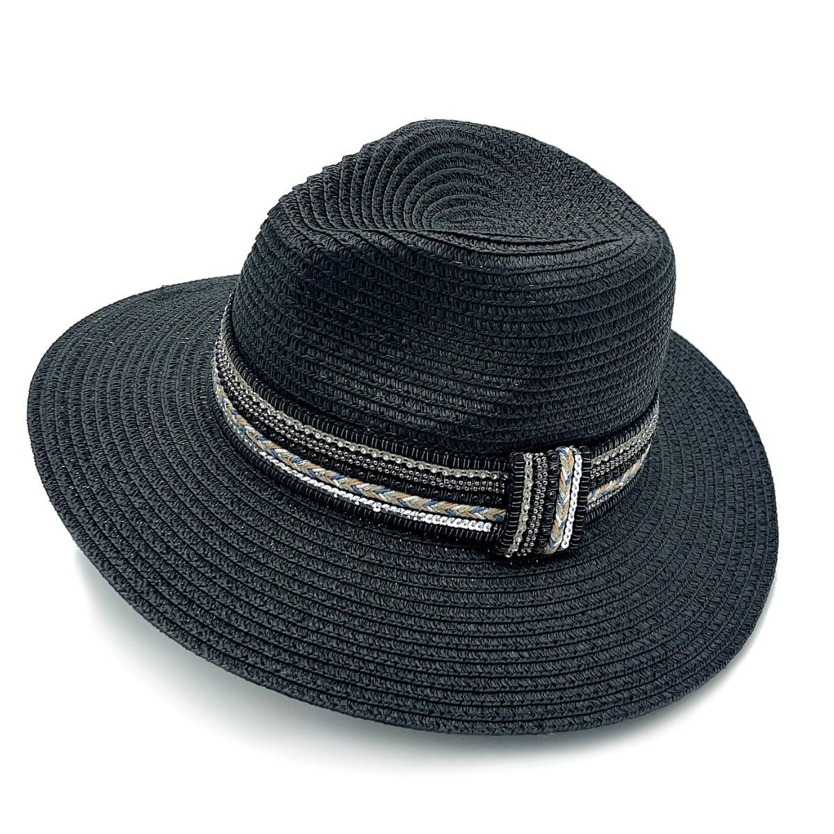 Black Pearl Embellished Panama Hat|One Size - Premium Wholesale Fashion Accessories from Pinktown - Just $31! Shop now at chiquestyles