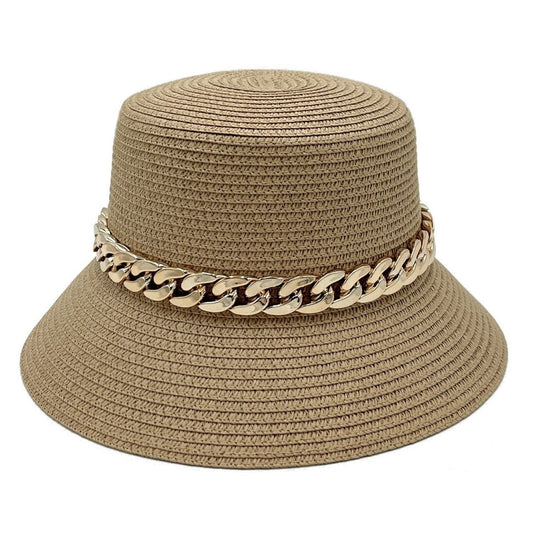 Gold Chain Camel Bucket Hat|One Size - Premium Wholesale Fashion Accessories from Pinktown - Just $31! Shop now at chiquestyles