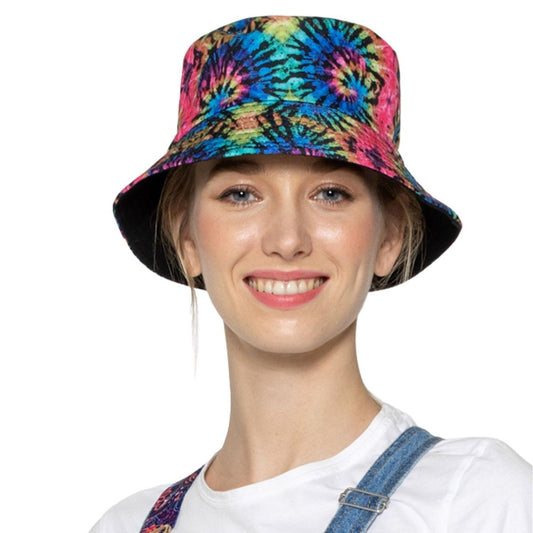 Rainbow Tie Dye Reversible Bucket Hat|One Size - Premium Wholesale Fashion Accessories from Pinktown - Just $14! Shop now at chiquestyles