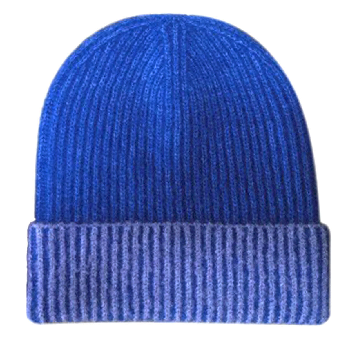 Beanie Blue Two Tone Cuffed Hat for Women|One Size - Premium Wholesale Fashion Accessories from Pinktown - Just $15! Shop now at chiquestyles